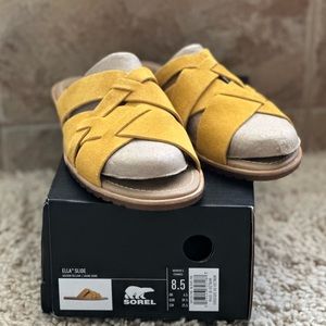 Brand new in box Sorel Ella slides in yellow/gold.  Size 8.5.